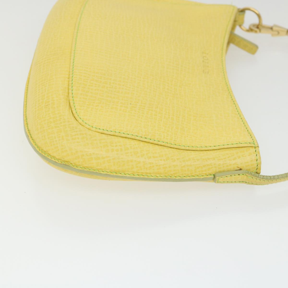 LOEWE Pouch Leather Yellow Auth ki3706