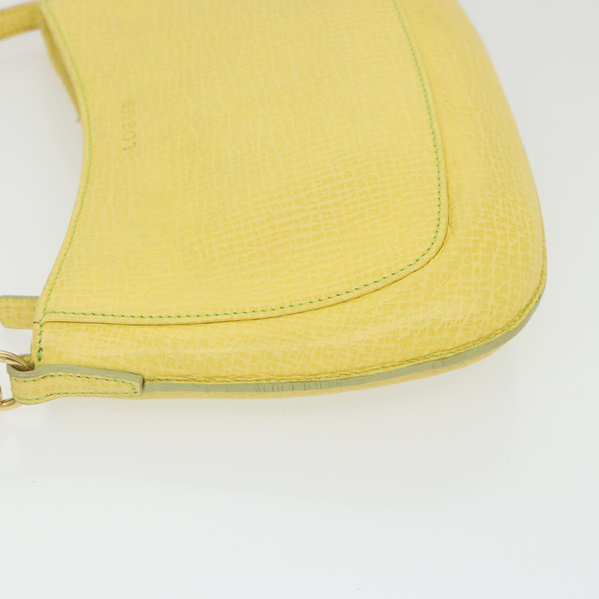 LOEWE Pouch Leather Yellow Auth ki3706