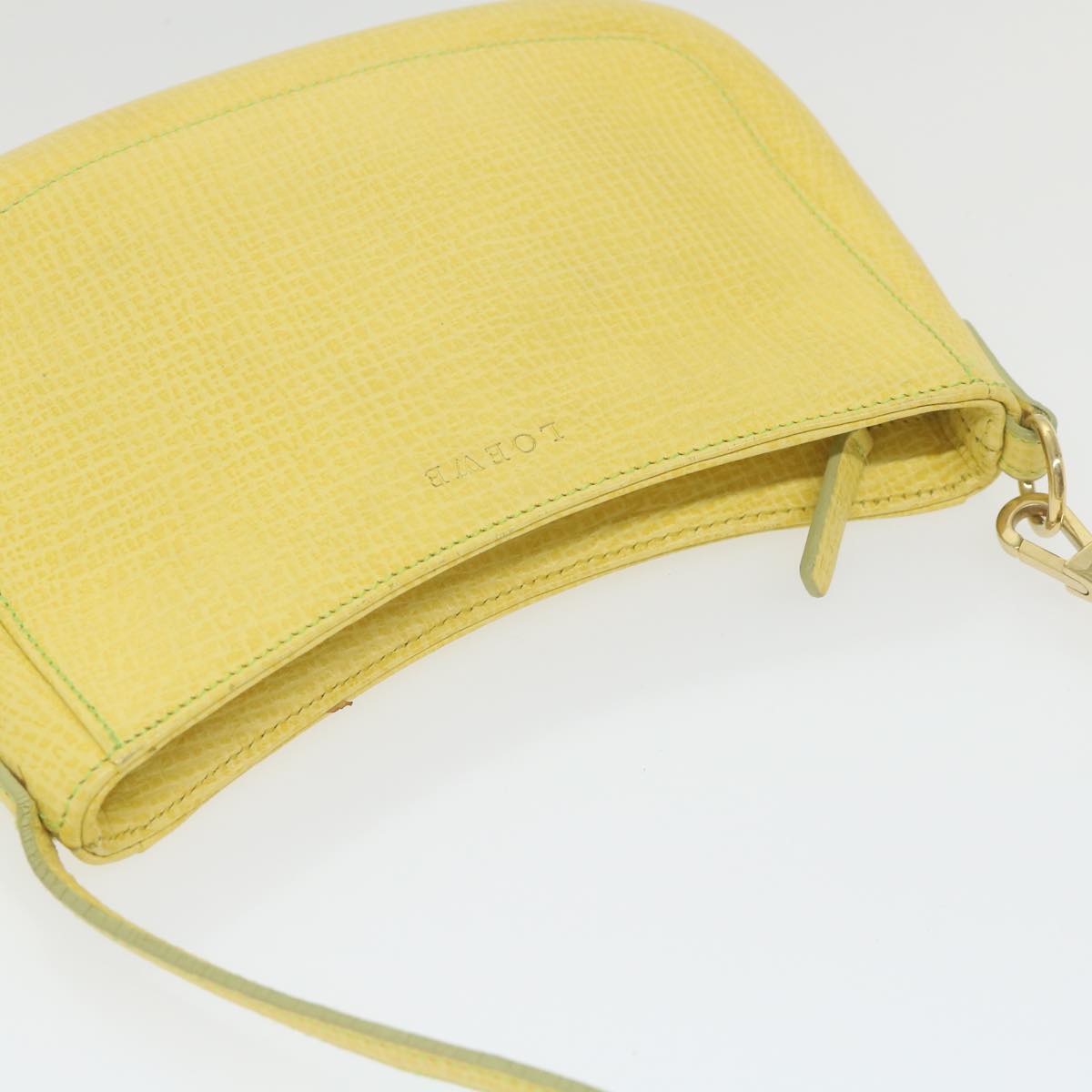 LOEWE Pouch Leather Yellow Auth ki3706