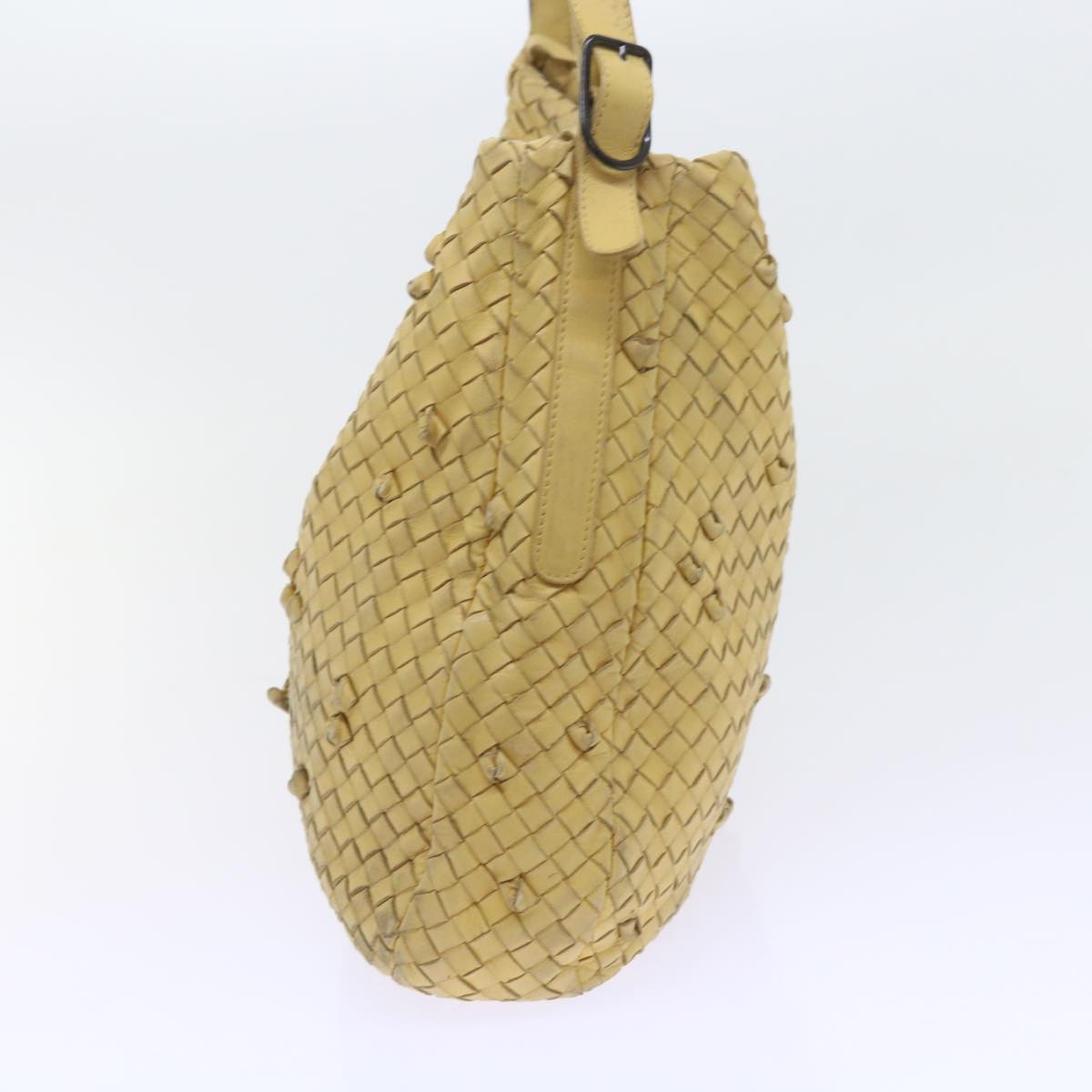 BOTTEGAVENETA INTRECCIATO Shoulder Bag Leather Yellow Auth ki3709