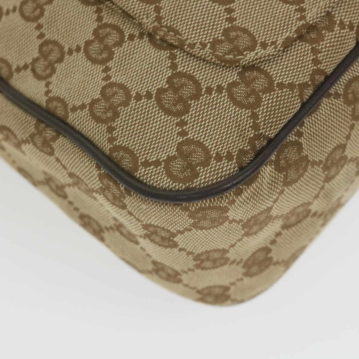 GUCCI GG Canvas Shoulder Bag Beige 114272 Auth ki3726