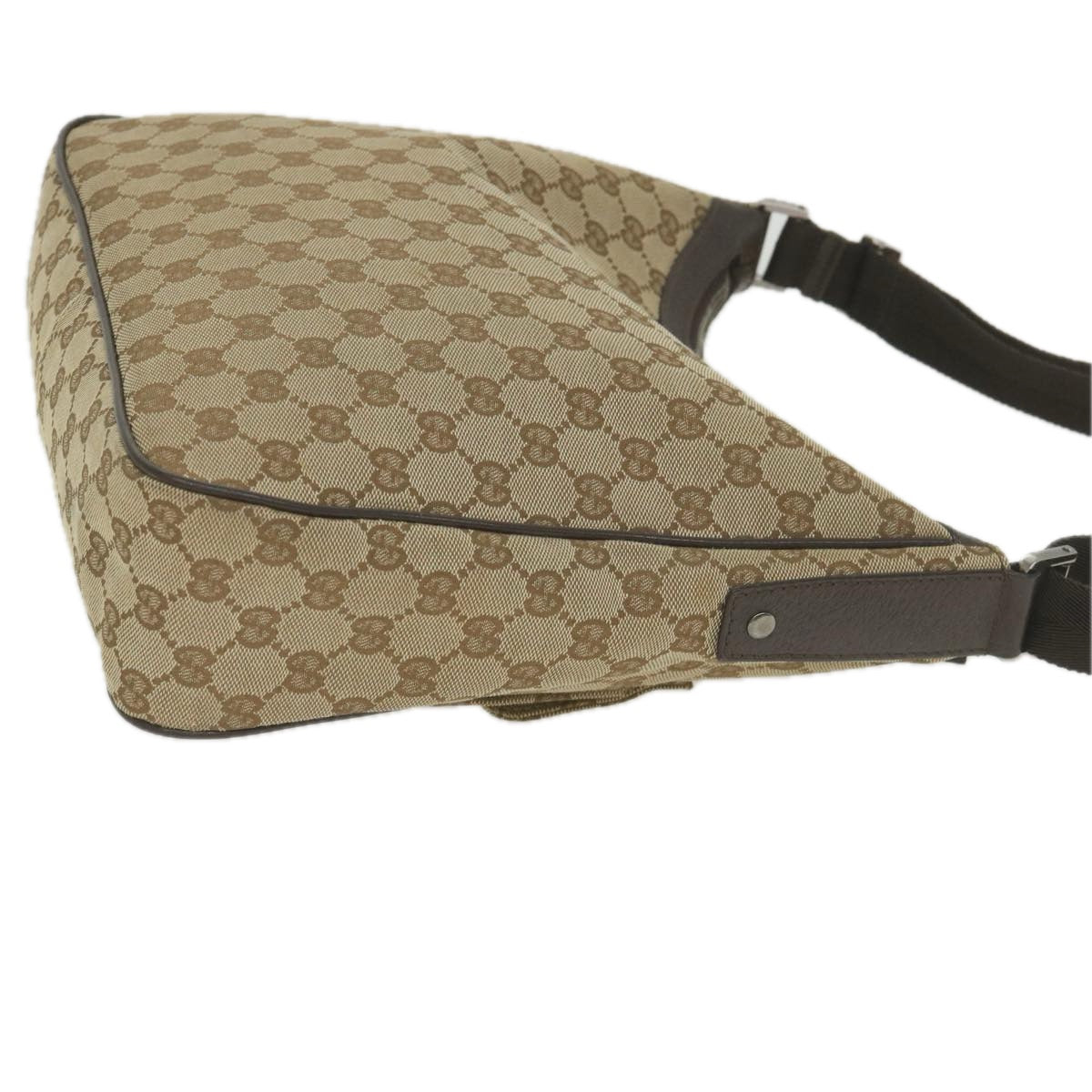 GUCCI GG Canvas Shoulder Bag Beige 114272 Auth ki3726 - 0