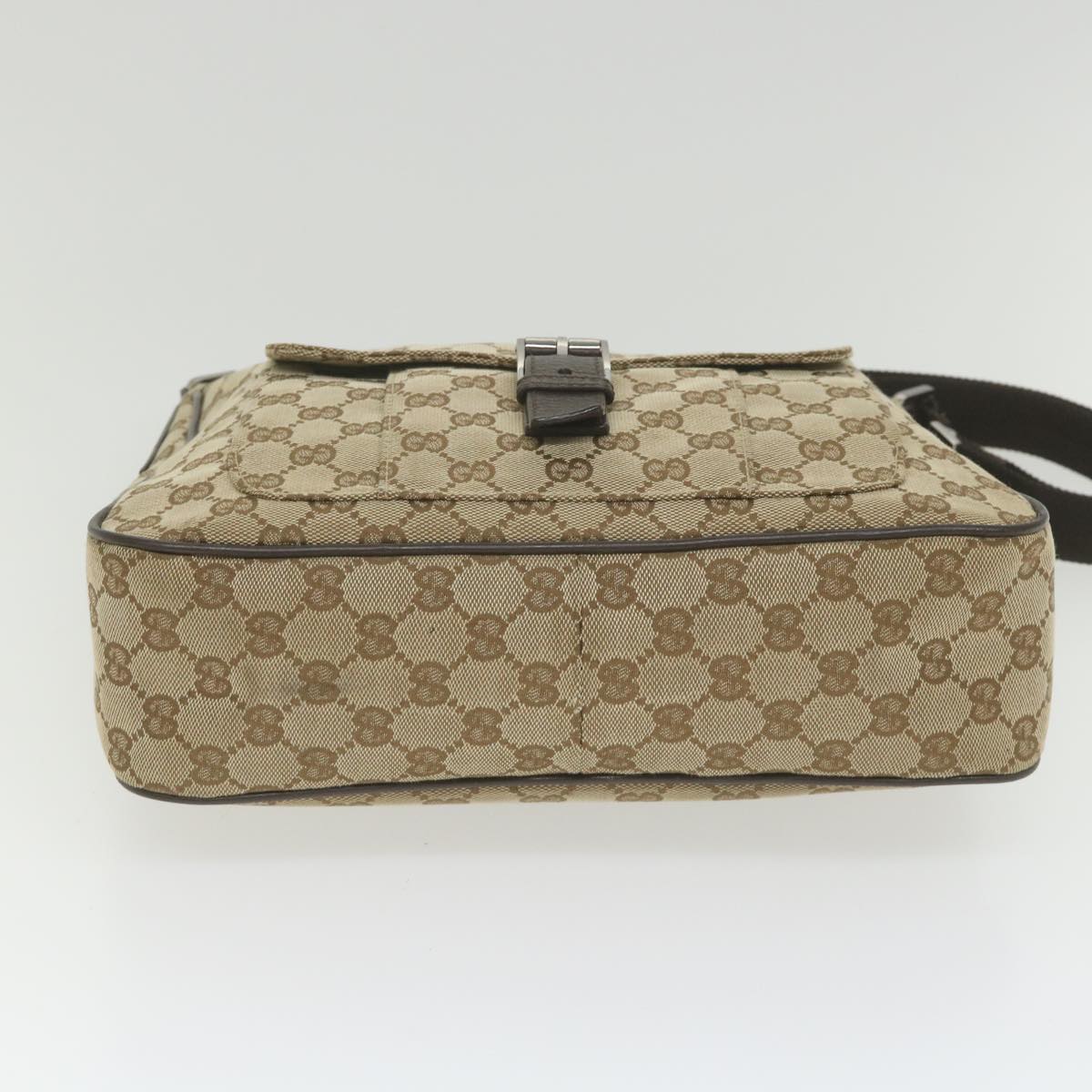 GUCCI GG Canvas Shoulder Bag Beige 114272 Auth ki3726