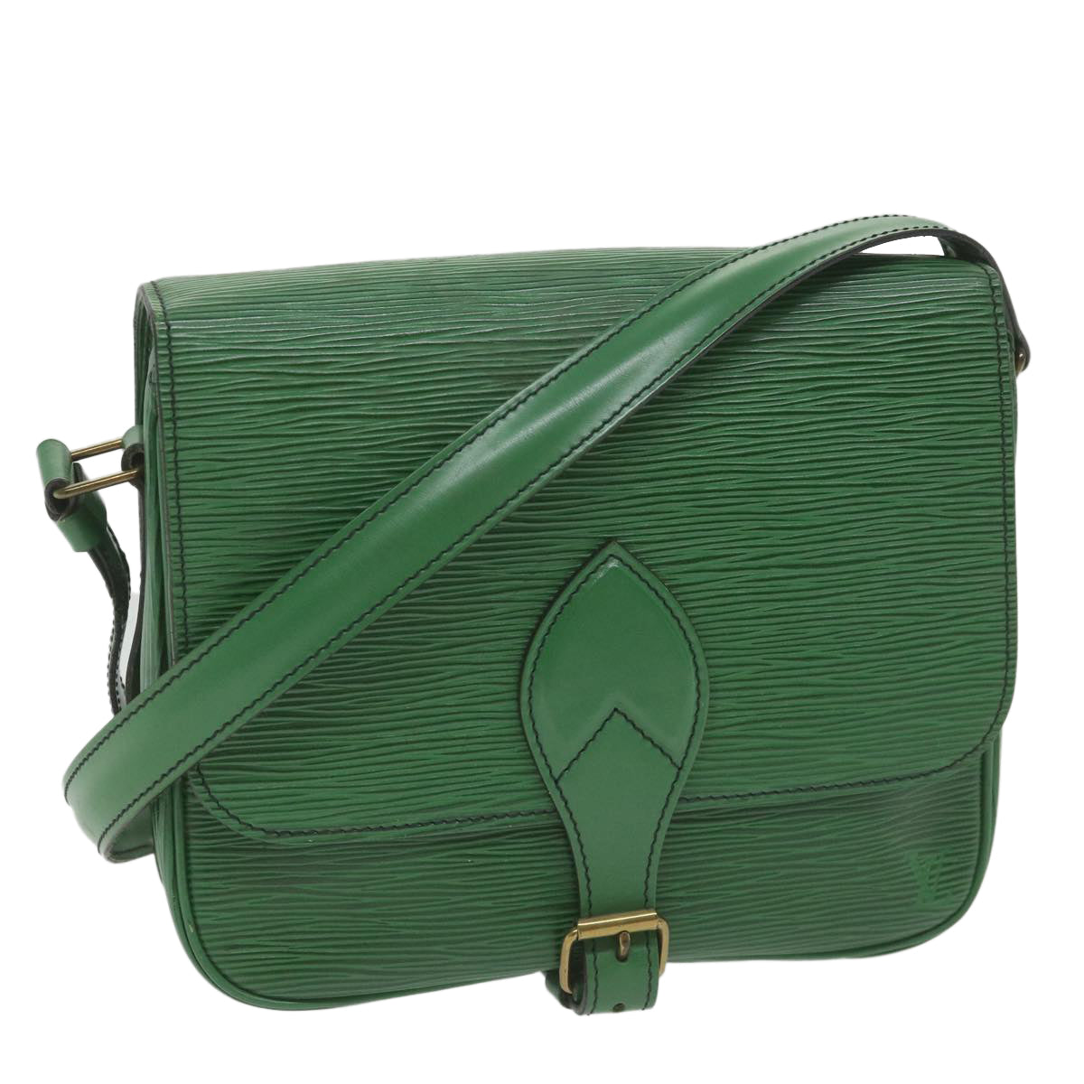 LOUIS VUITTON Epi Cartouchiere MM Shoulder Bag Green M52244 LV Auth ki3797