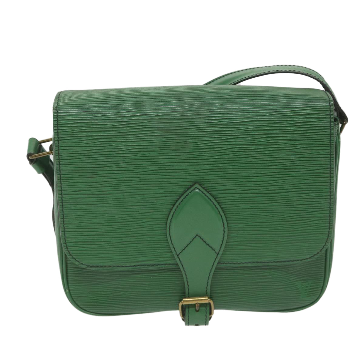 LOUIS VUITTON Epi Cartouchiere MM Shoulder Bag Green M52244 LV Auth ki3797