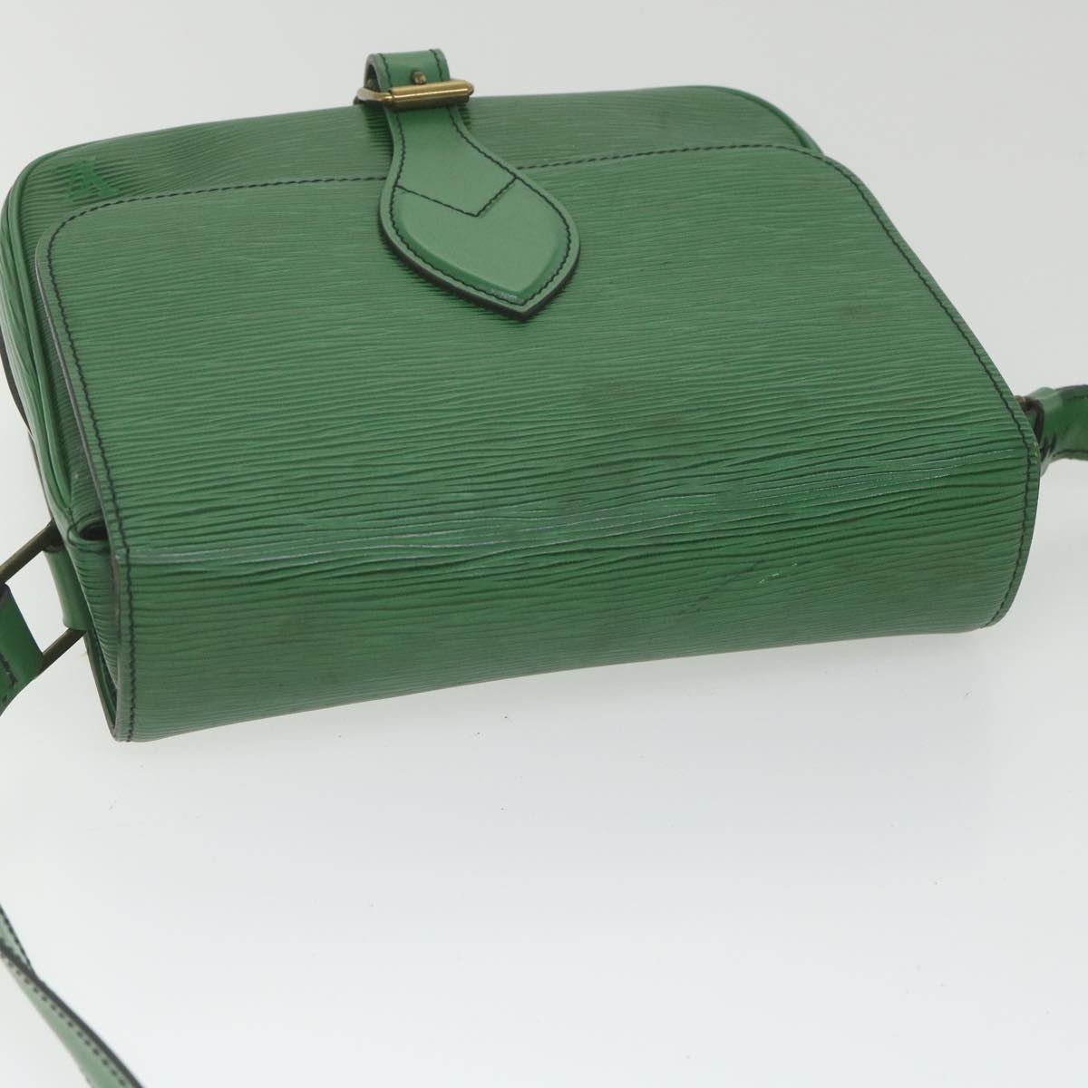 LOUIS VUITTON Epi Cartouchiere MM Shoulder Bag Green M52244 LV Auth ki3797