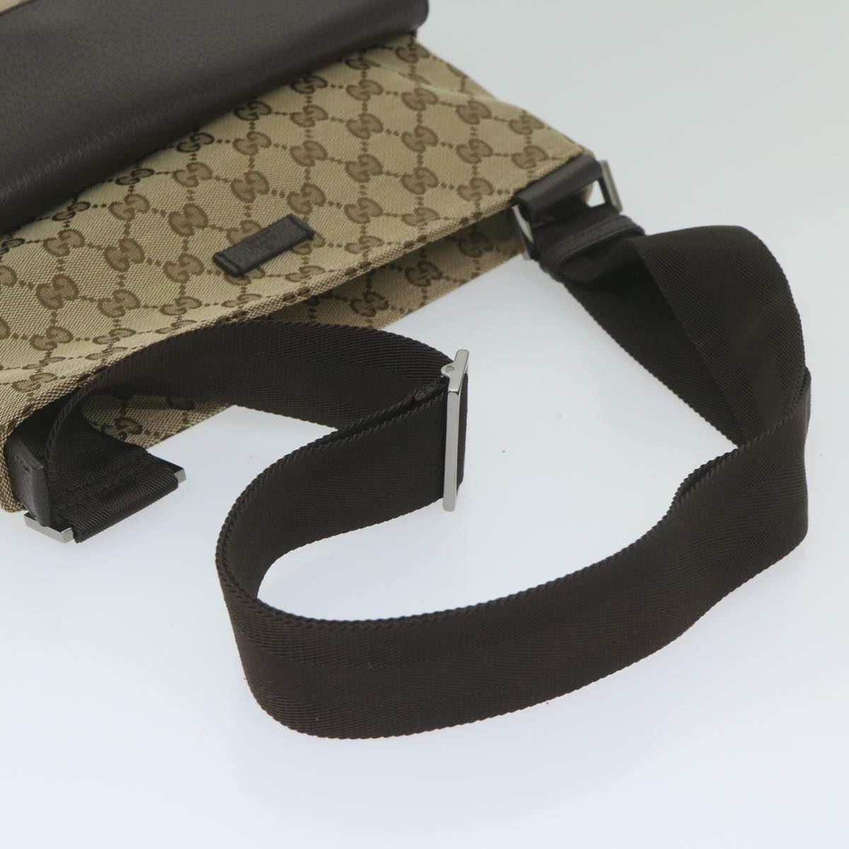 GUCCI GG Canvas Shoulder Bag Beige 256100 Auth ki3818