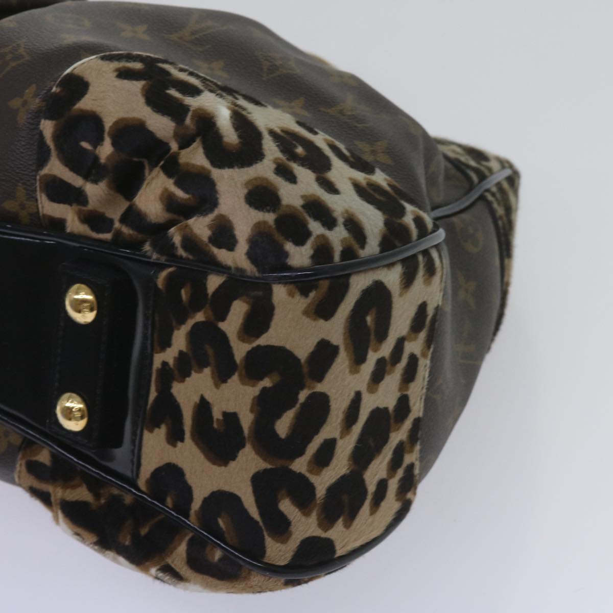 LOUIS VUITTON Monogram Leopard Polly Shoulder Bag M95282 LV Auth ki3824