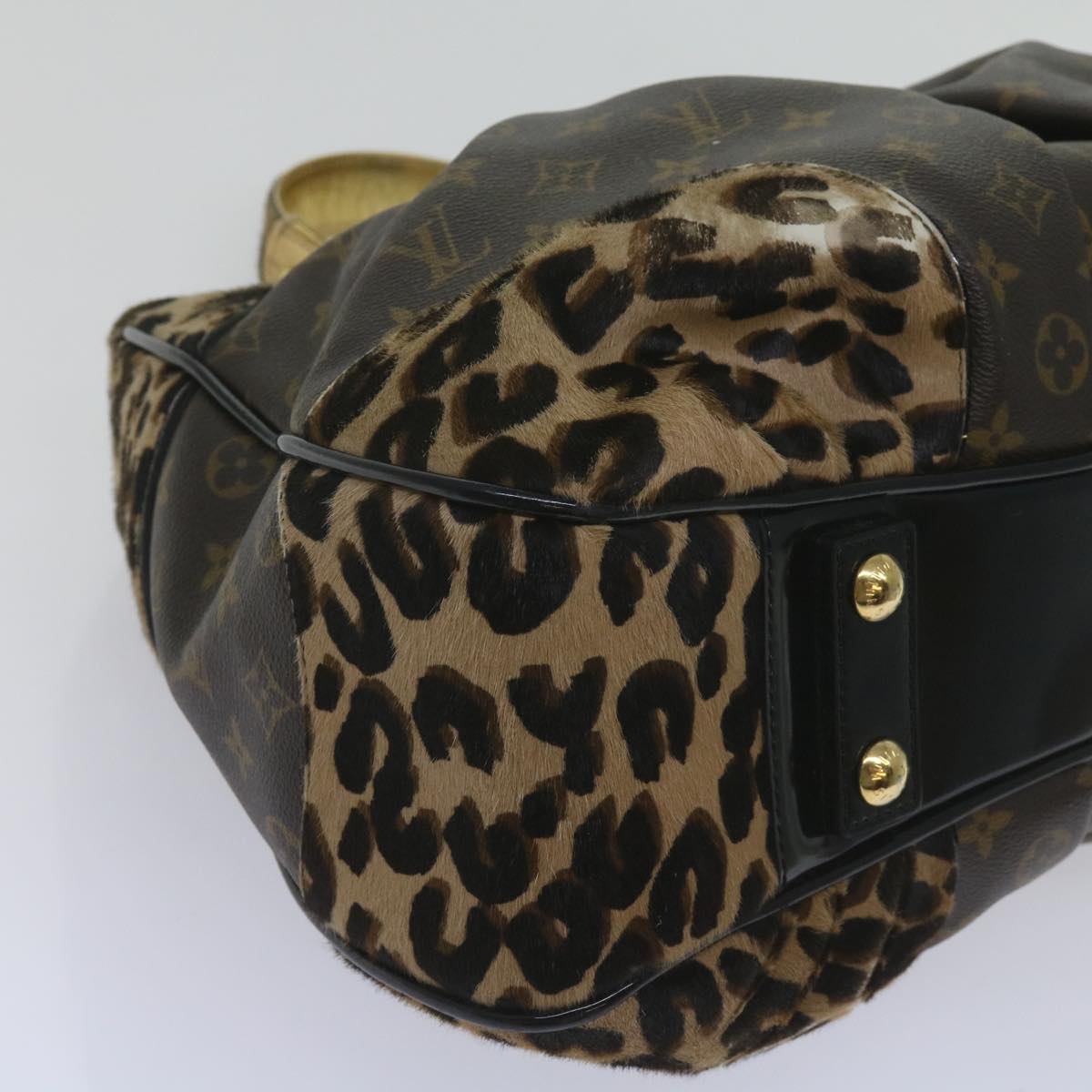 LOUIS VUITTON Monogram Leopard Polly Shoulder Bag M95282 LV Auth ki3824