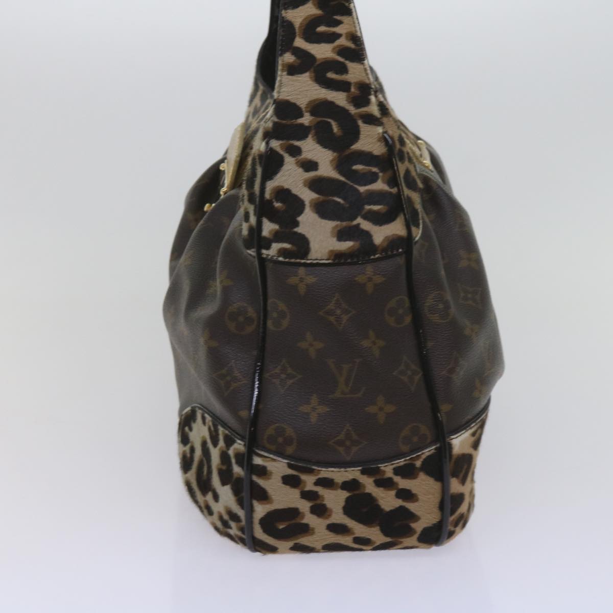 LOUIS VUITTON Monogram Leopard Polly Shoulder Bag M95282 LV Auth ki3824