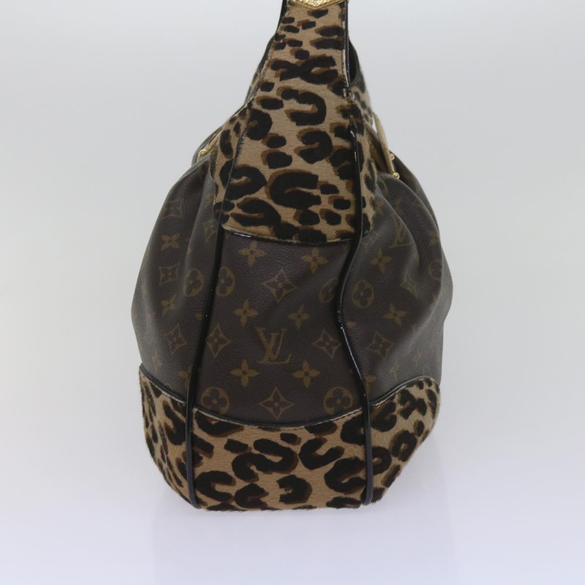 LOUIS VUITTON Monogram Leopard Polly Shoulder Bag M95282 LV Auth ki3824