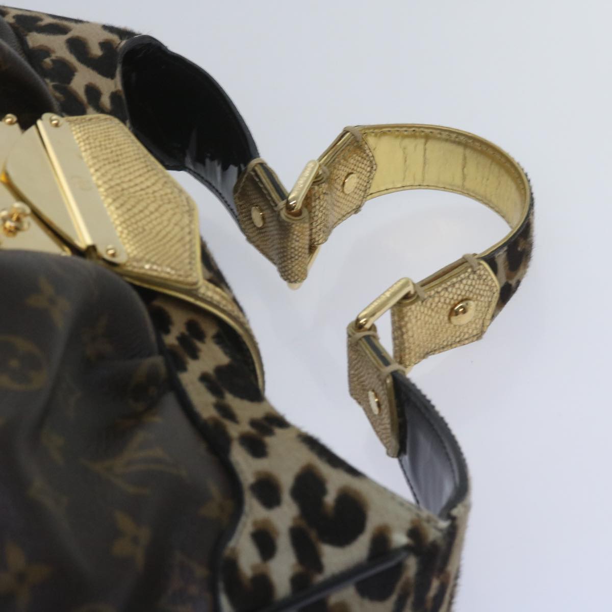 LOUIS VUITTON Monogram Leopard Polly Shoulder Bag M95282 LV Auth ki3824