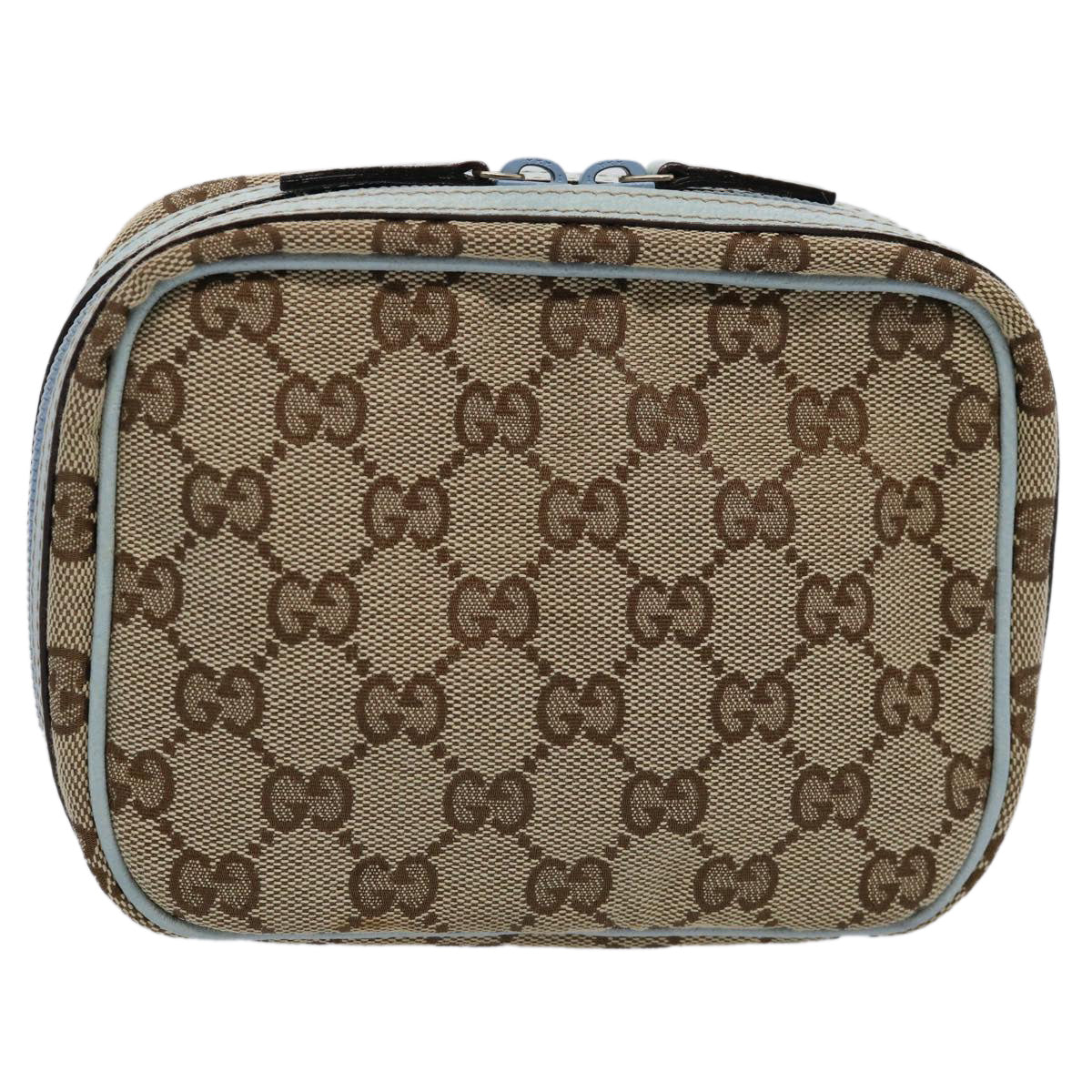 GUCCI GG Canvas Pouch Light Blue 153129 Auth ki3876