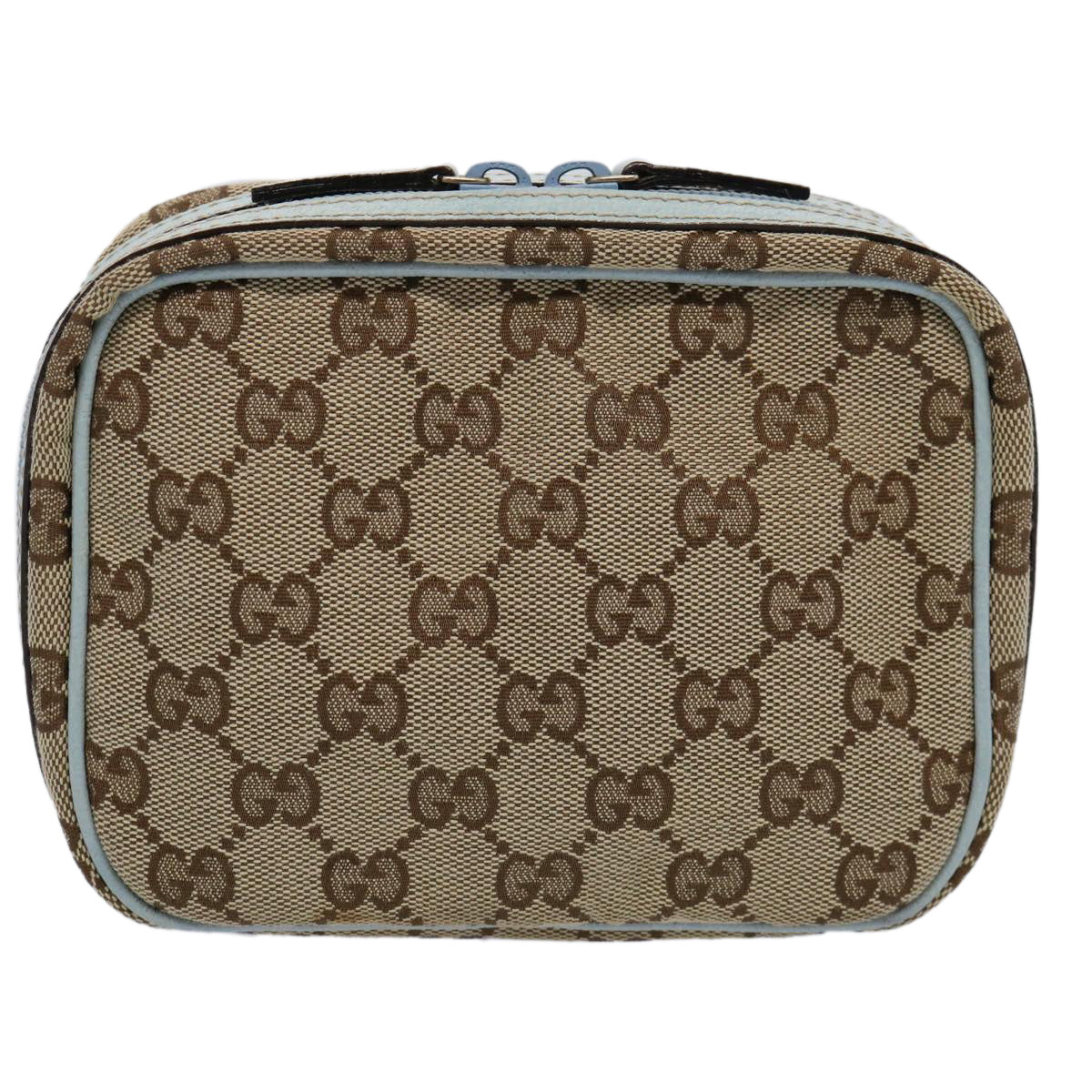 GUCCI GG Canvas Pouch Light Blue 153129 Auth ki3876