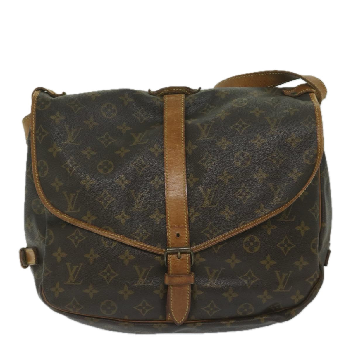 LOUIS VUITTON Monogram Saumur 35 Shoulder Bag M42254 LV Auth ki3888