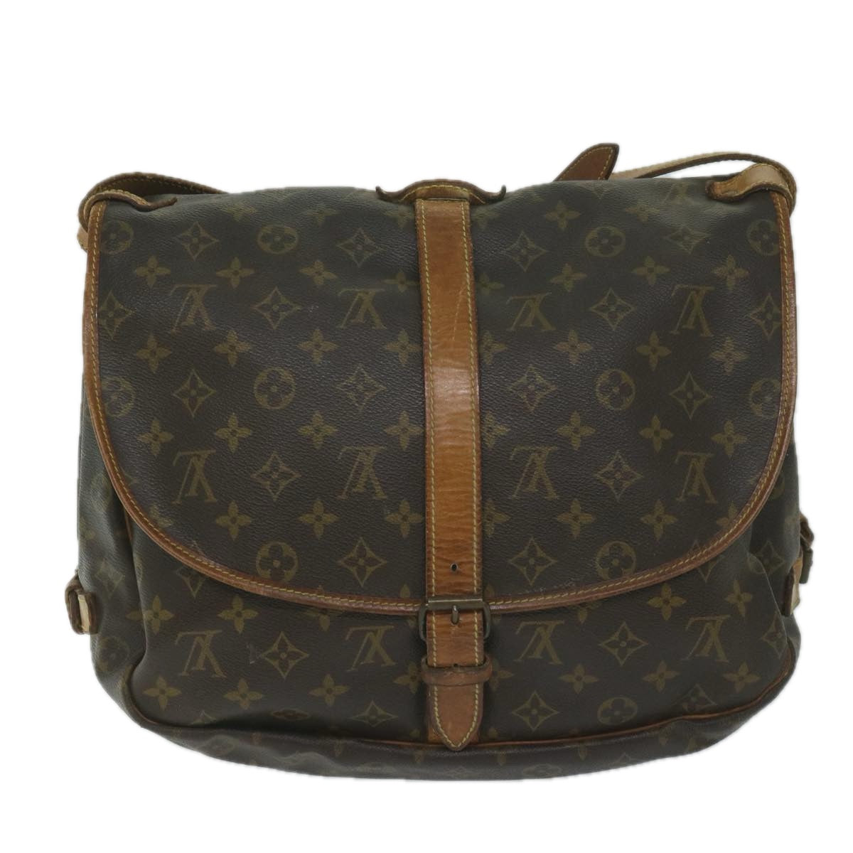 LOUIS VUITTON Monogram Saumur 35 Shoulder Bag M42254 LV Auth ki3888