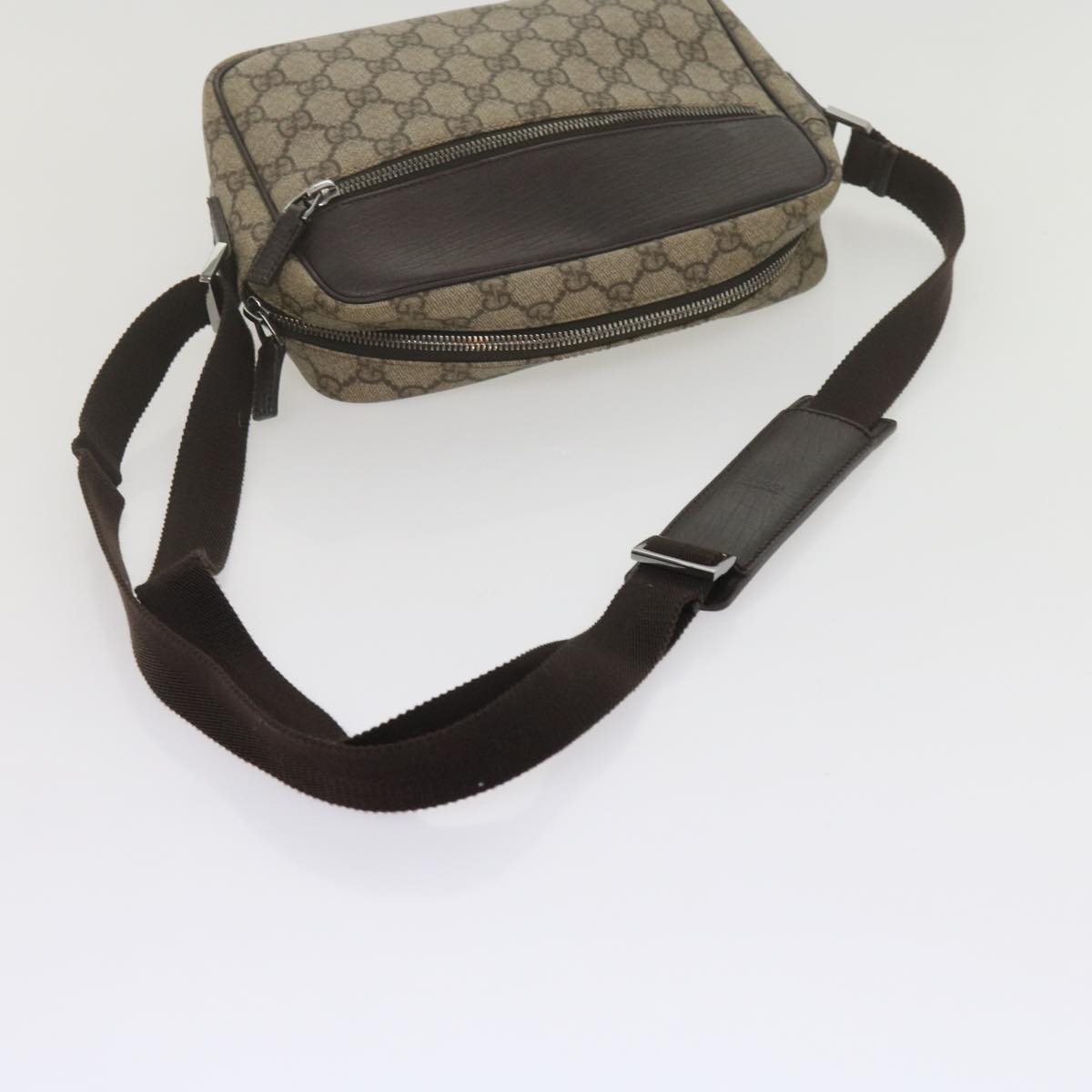 GUCCI GG Supreme Shoulder Bag PVC Leather Beige 282315 Auth ki3901