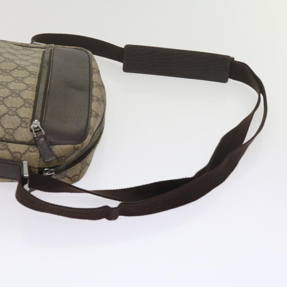 GUCCI GG Supreme Shoulder Bag PVC Leather Beige 282315 Auth ki3901