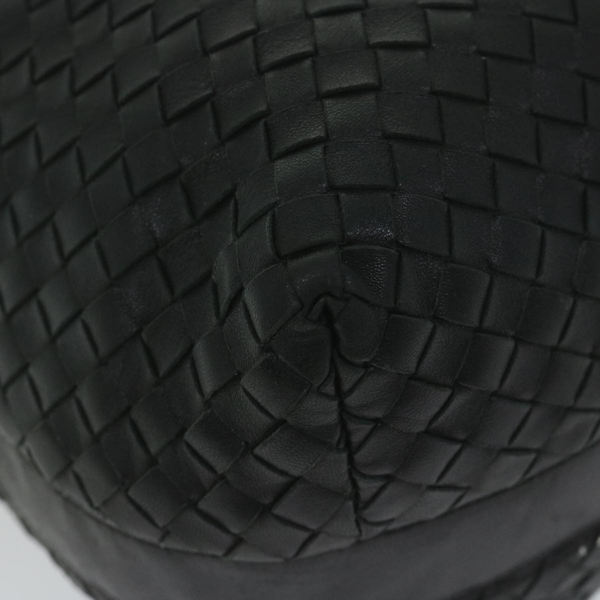 BOTTEGAVENETA INTRECCIATO Shoulder Bag Leather Black Auth ki3903