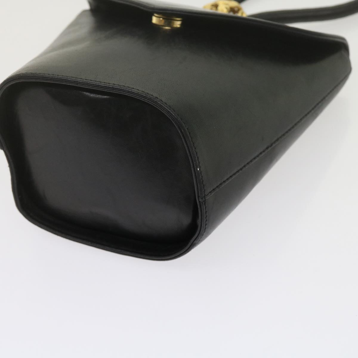 Salvatore Ferragamo Hand Bag Leather Black Auth ki3924