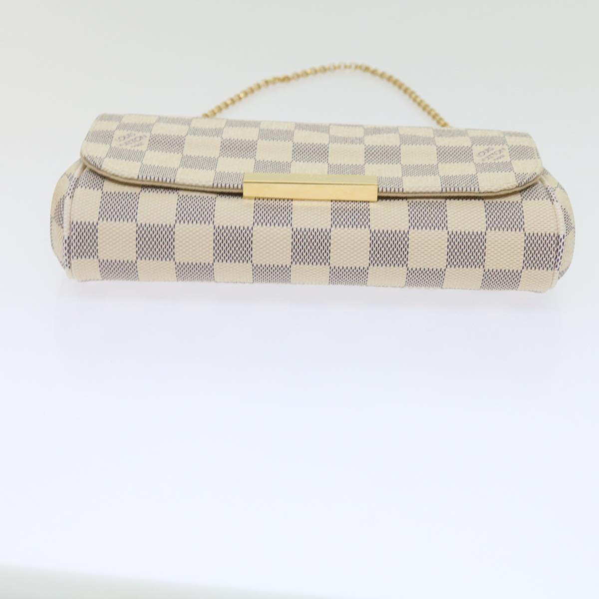 LOUIS VUITTON Damier Azur Favorit MM Shoulder Bag 2way N41275 LV Auth ki3945