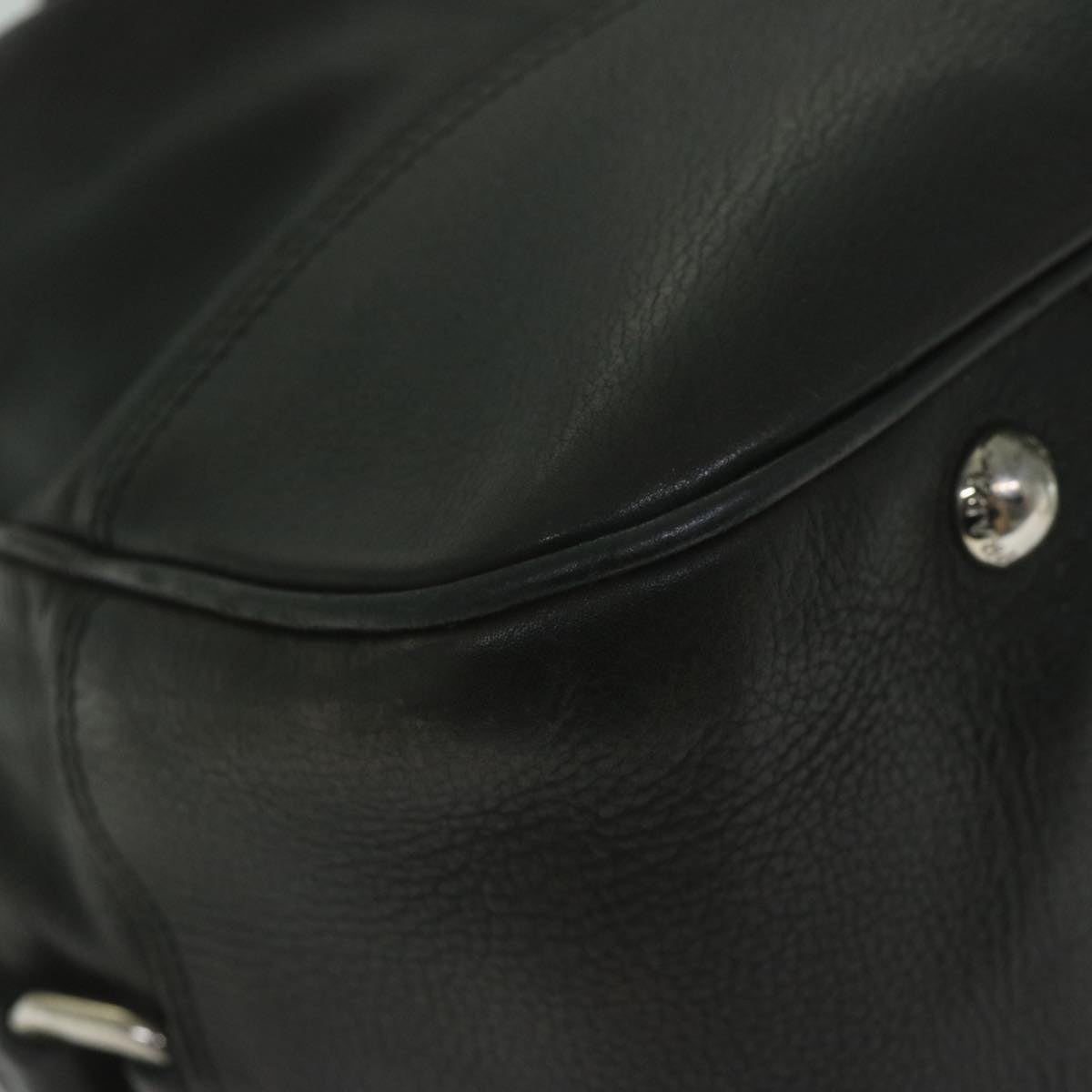 PRADA Shoulder Bag Leather Black Auth ki3947