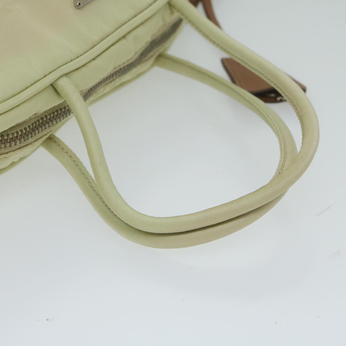 PRADA Hand Bag Nylon White Auth ki3948