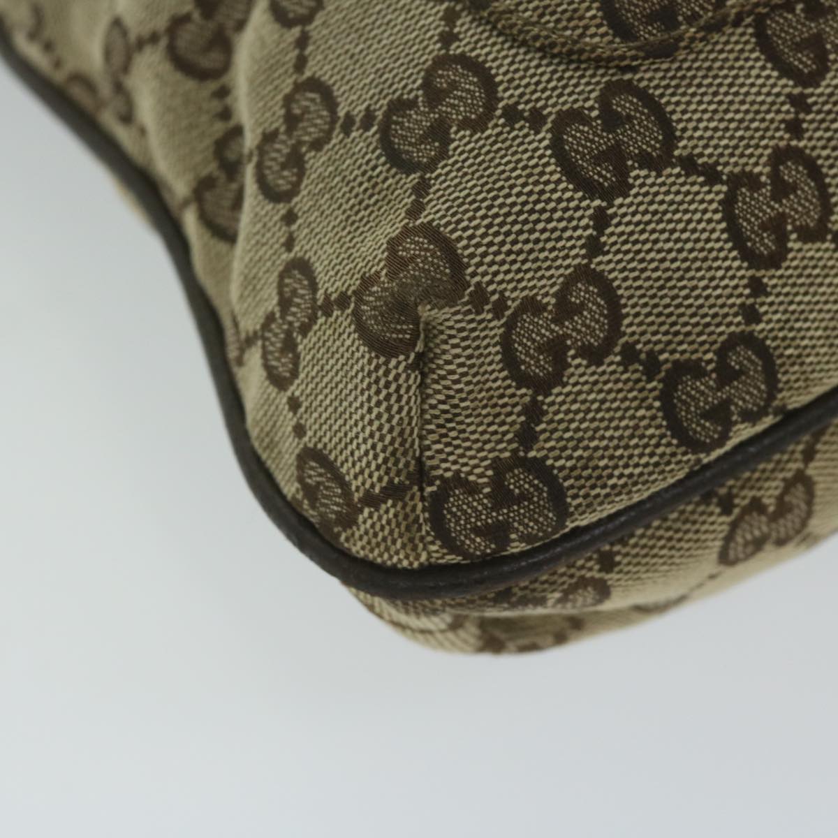 GUCCI GG Canvas Shoulder Bag Beige 122793 Auth ki3975