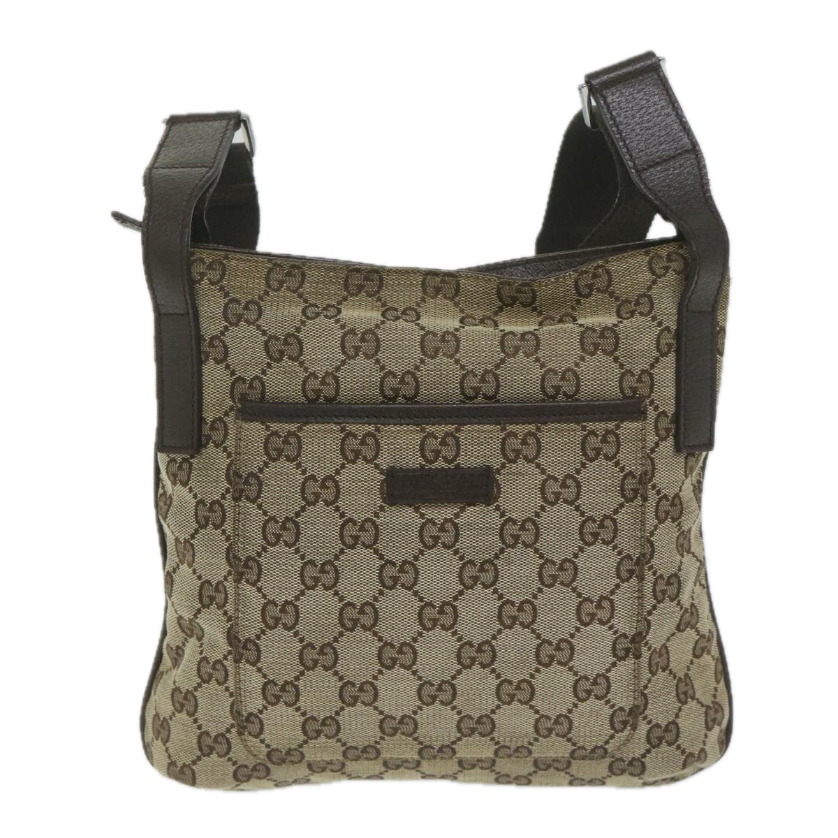 GUCCI GG Canvas Shoulder Bag Beige 122793 Auth ki3975