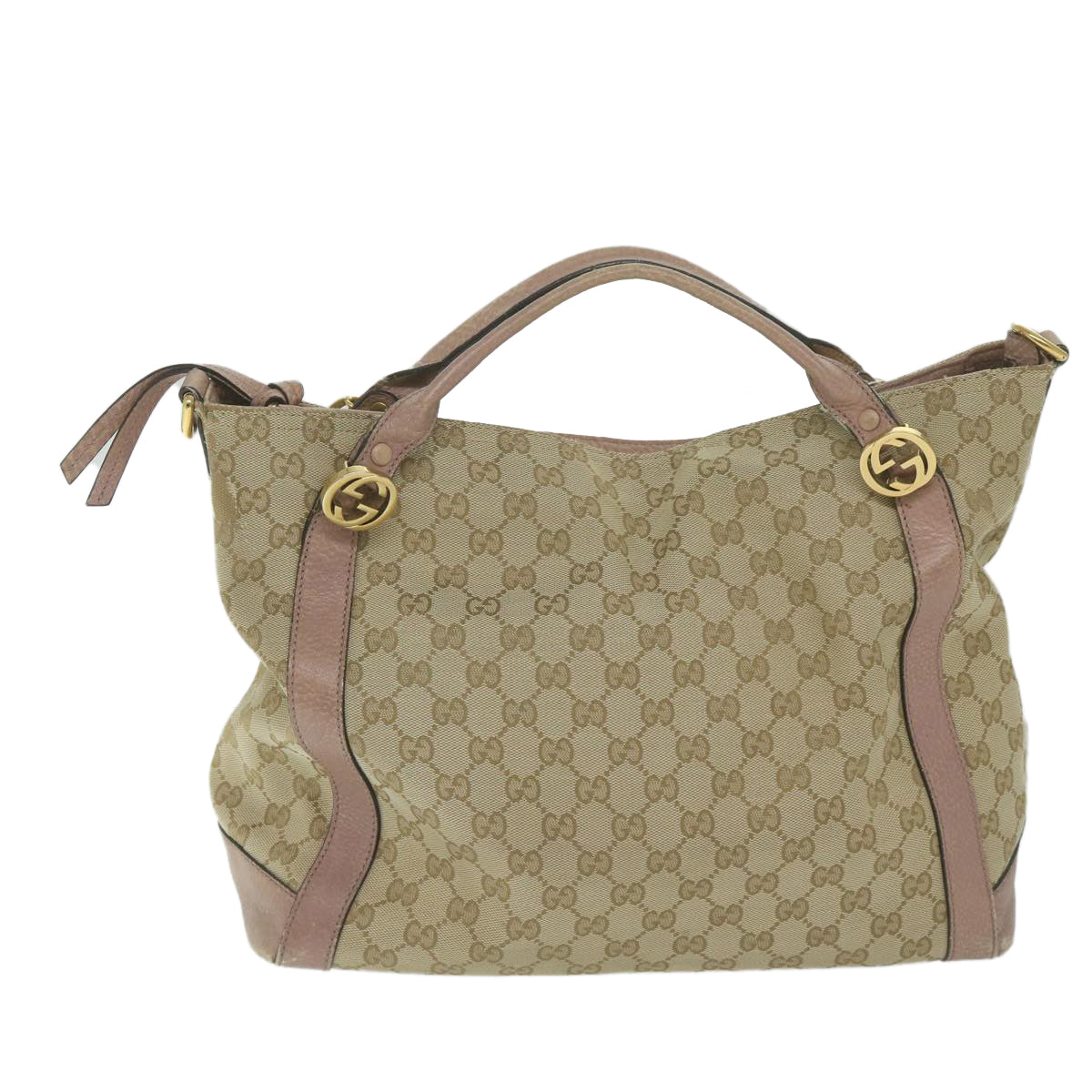 GUCCI GG Canvas Japan Exclusive Shoulder Bag 2way Beige Pink 323675 Auth ki4013 - 0