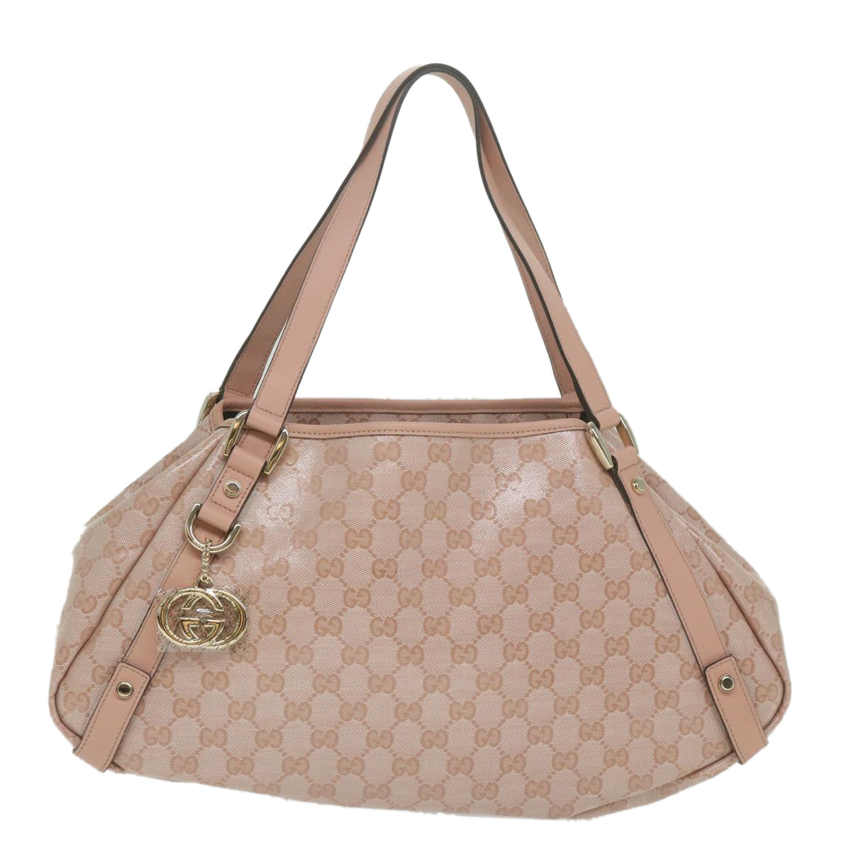 GUCCI GG Crystal interlocking Abby Shoulder Bag Pink 130736 Auth ki4018A