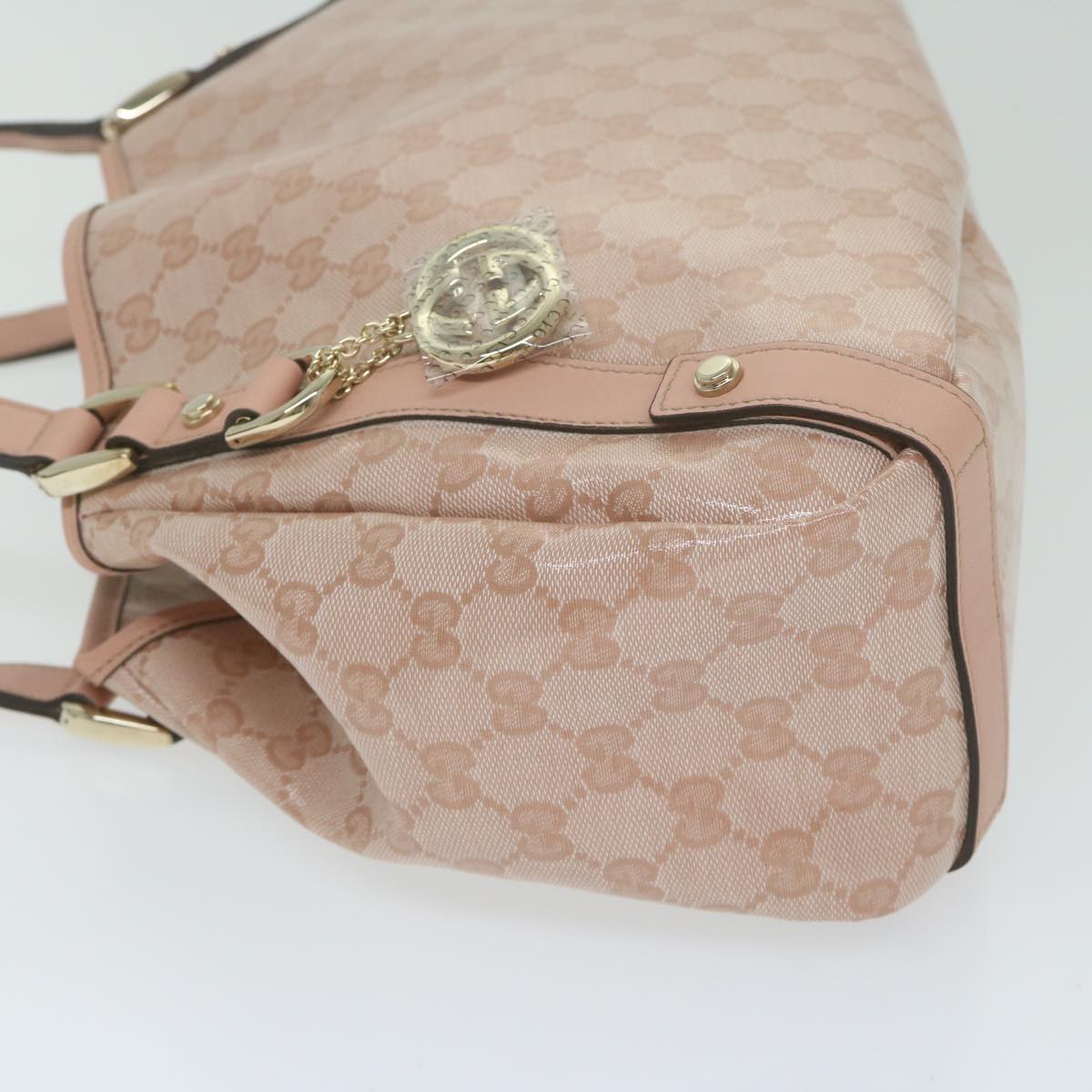 GUCCI GG Crystal interlocking Abby Shoulder Bag Pink 130736 Auth ki4018A