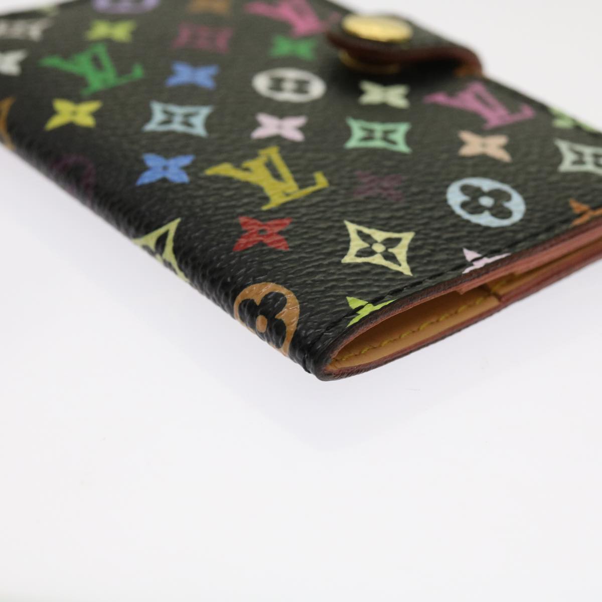 LOUIS VUITTON Multicolor Carne de Val Agenda Note Cover Black M92652 Auth ki4040