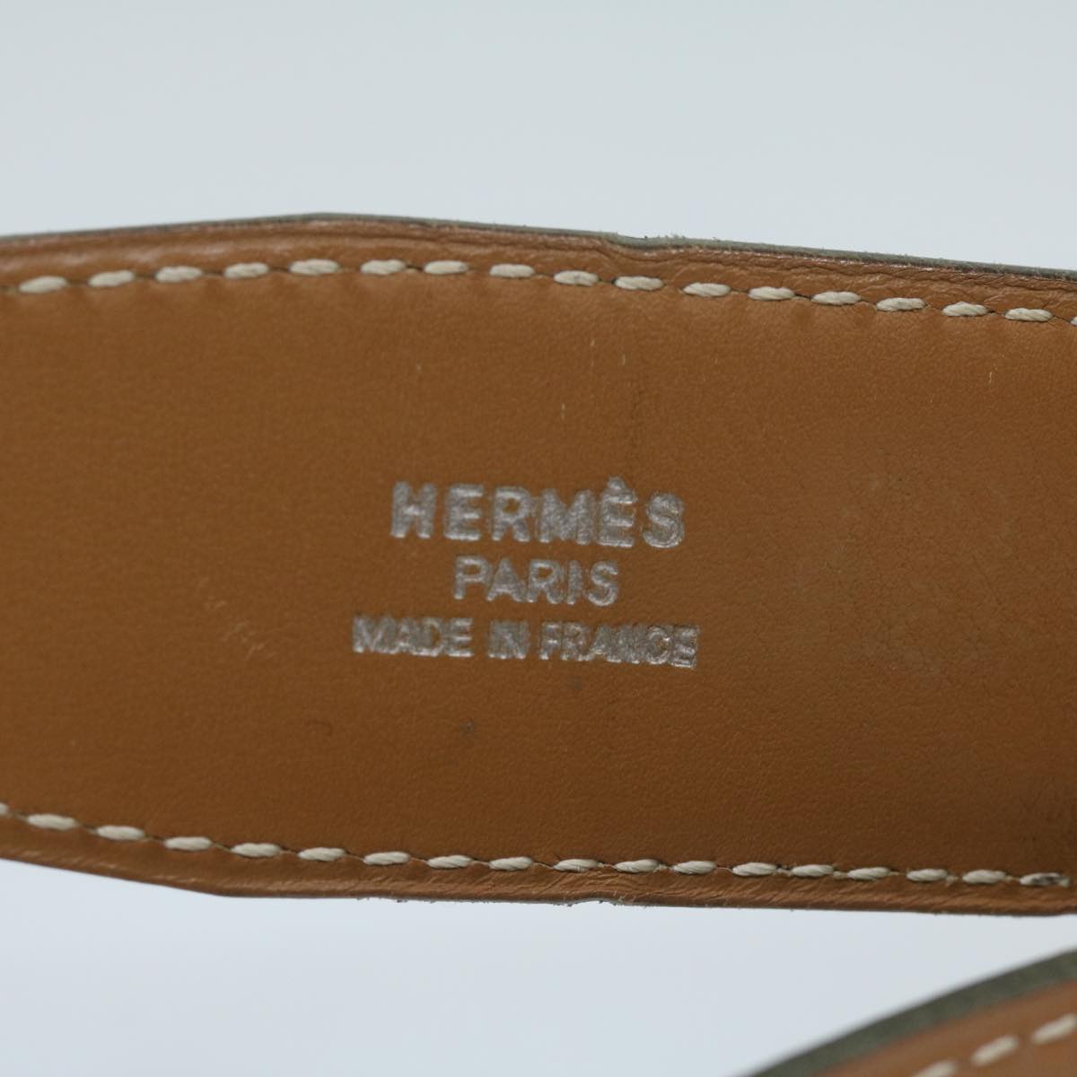HERMES Constance Belt Leather 26.4""-28.3"" Black Brown Auth ki4051
