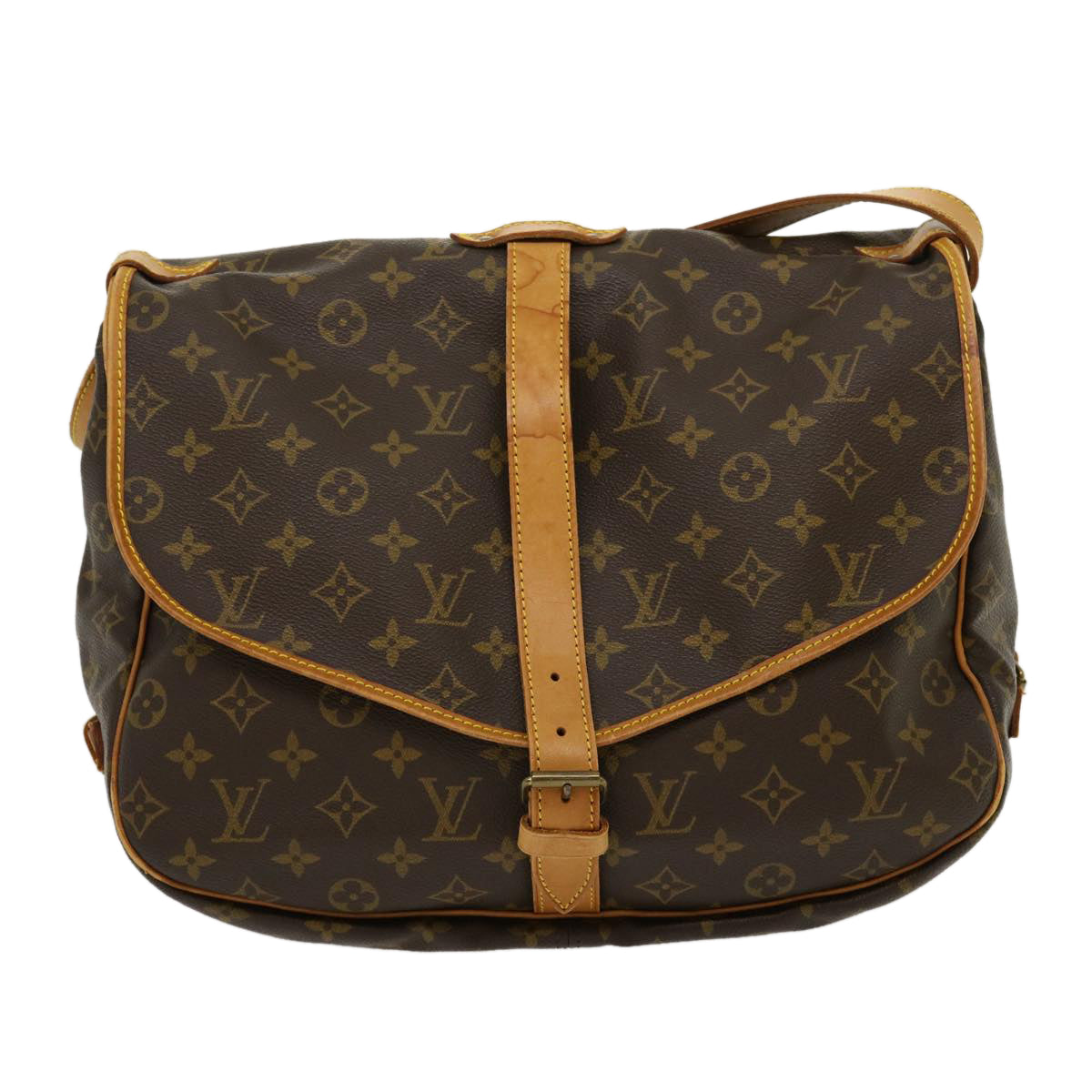 LOUIS VUITTON Monogram Saumur 35 Shoulder Bag M42254 LV Auth kk118