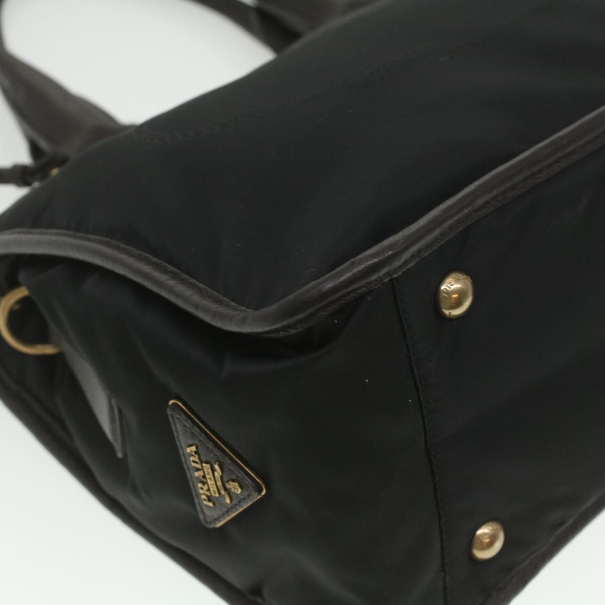 PRADA Hand Bag Nylon 2way Black Auth kk163