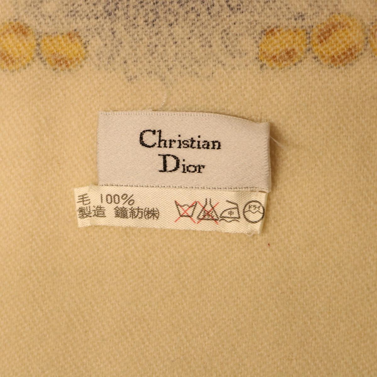 Christian Dior Scarf cotton Beige Auth kk189