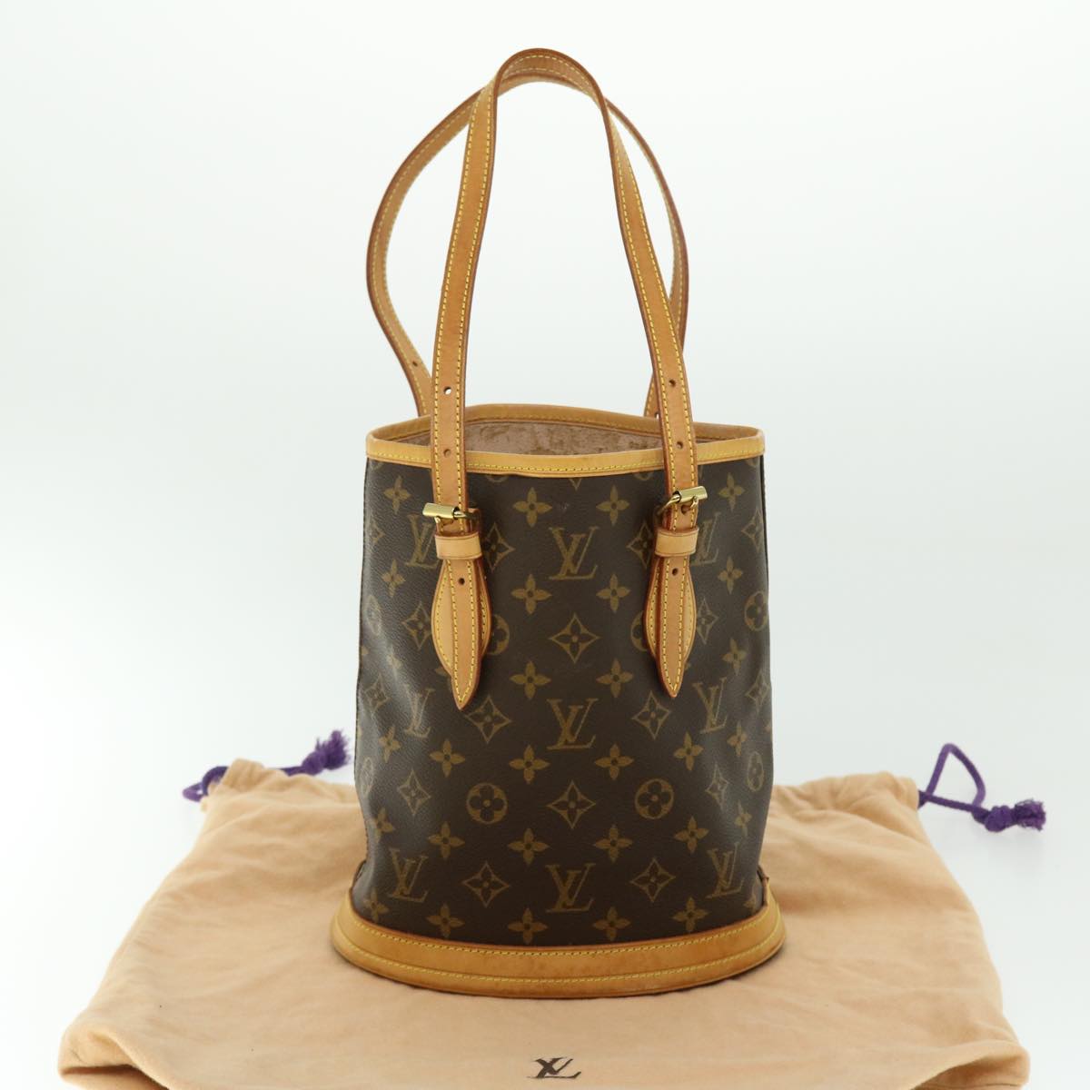 LOUIS VUITTON Monogram Bucket PM Shoulder Bag M42238 LV Auth kk191