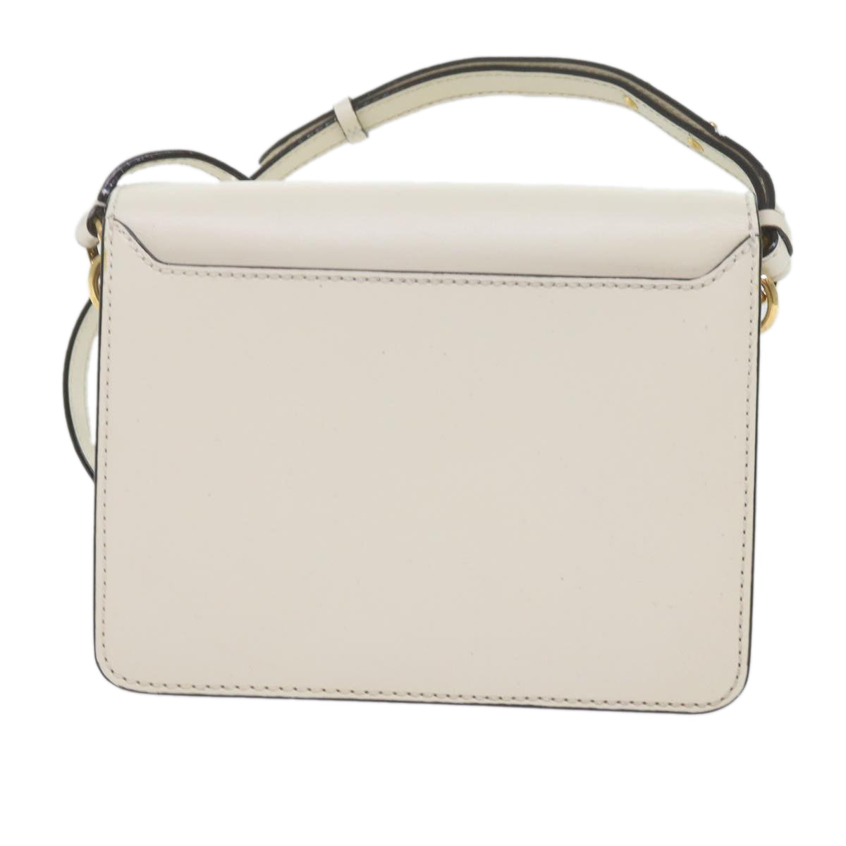 Jimmy Choo Madeline Shoulder Bag Leather White Auth kk197 - 0