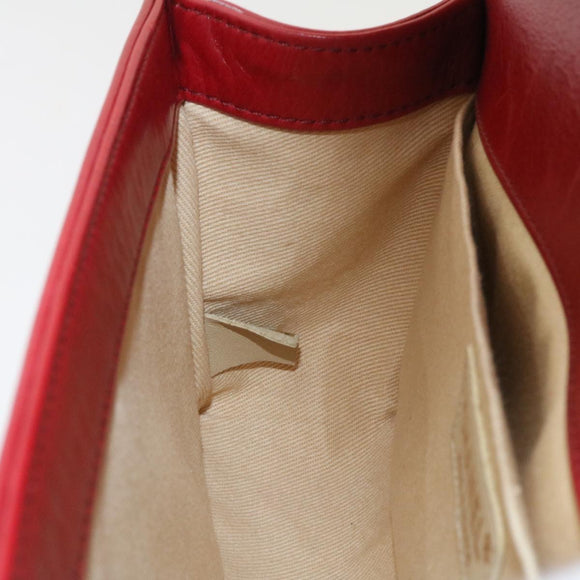 CHANEL Boy Chanel Matelasse Chain Flap Shoulder Bag Leather Red CC Auth knn010