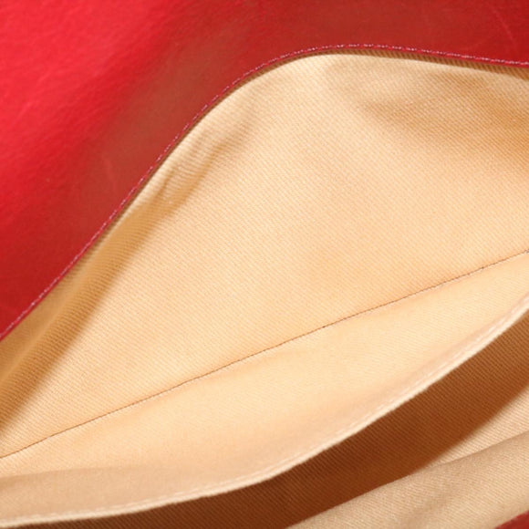 CHANEL Boy Chanel Matelasse Chain Flap Shoulder Bag Leather Red CC Auth knn010