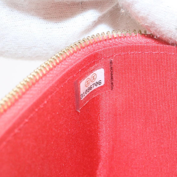 CHANEL Vanity Chain Shoulder Pouch Hemp Pink CC Auth knn023