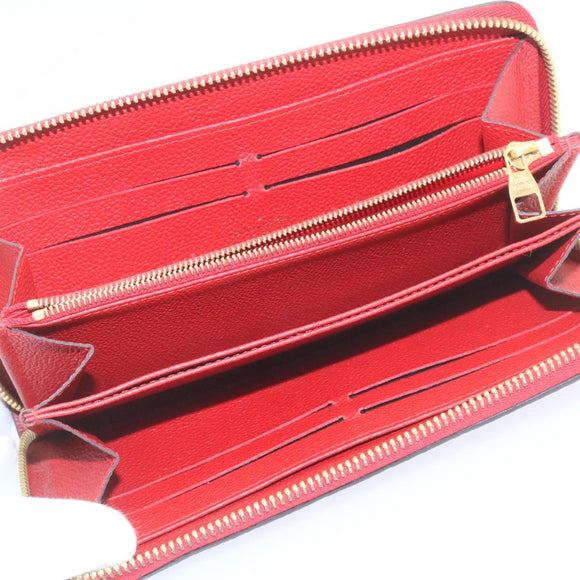 LOUIS VUITTON Monogram Empreinte Zippy Wallet Red M60017 LV Auth knn040
