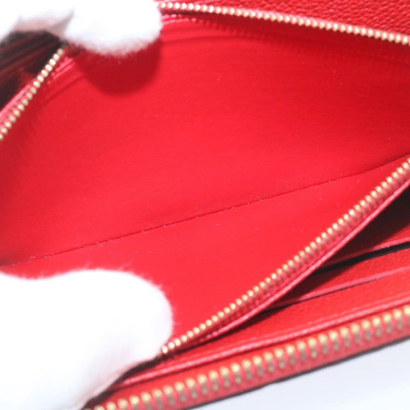 LOUIS VUITTON Monogram Empreinte Zippy Wallet Red M60017 LV Auth knn040