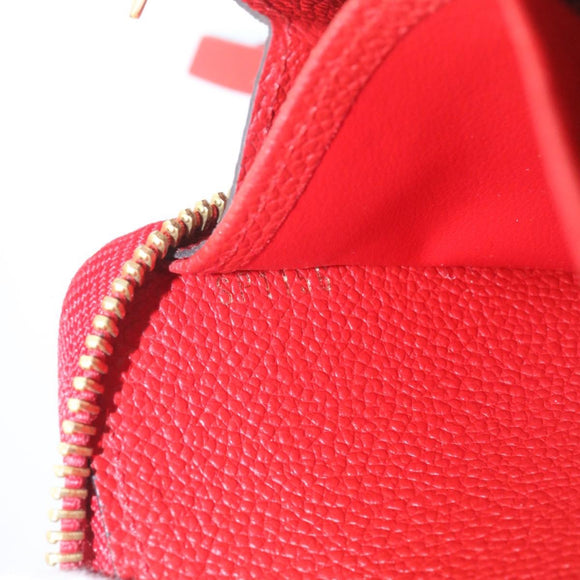 LOUIS VUITTON Monogram Empreinte Zippy Wallet Red M60017 LV Auth knn040
