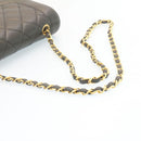 CHANEL Chain Turn Lock Diana Matelasse Shoulder Bag Lamb Skin Black Auth knn076-7