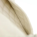 CHANEL Matelasse Double Flap Chain Shoulder Bag Caviar Skin White CC Auth knn085-19