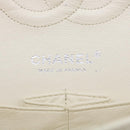 CHANEL Matelasse Double Flap Chain Shoulder Bag Caviar Skin White CC Auth knn085-27