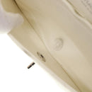 CHANEL Matelasse Double Flap Chain Shoulder Bag Caviar Skin White CC Auth knn085-28