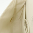 CHANEL Matelasse Double Flap Chain Shoulder Bag Caviar Skin White CC Auth knn085-29